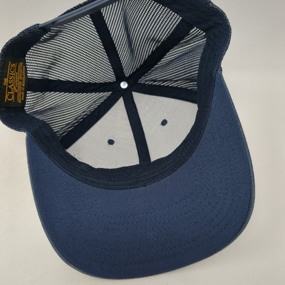 Josie's Organics Snapback Trucker Hat Blue One Size Mesh Back Yupoong