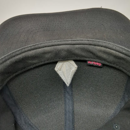 Volcom Snapback Black Brown One Size Stone Logo Bleach Wash Structured Hat Surf