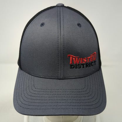 Port Authority Baseball Cap Gray XL Flexfit Mesh Twisted District Logo Hat