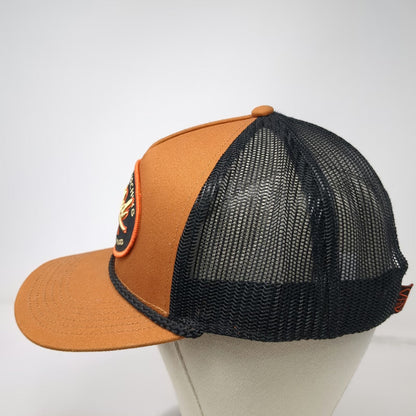 STLHD Gear Brown Black Trucker Hat One Size Mesh Snapback Steelhead Fish Patch