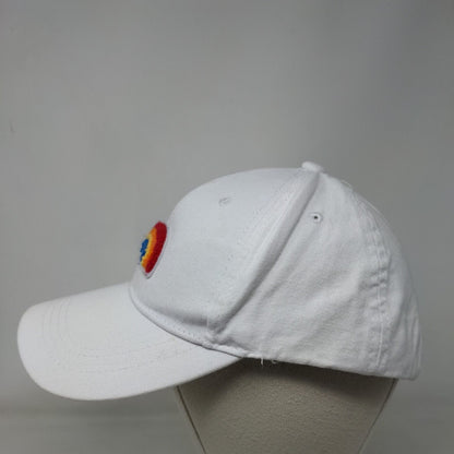 Rainbow Slideback Hat White One Size Adjustable Colorful Vented Holes 6 Panel