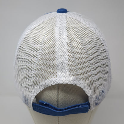 2021 More 100% Strapback Trucker Hat Blue OS Adjustable Mesh Back Outdoor Cap