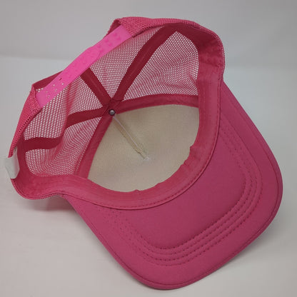 Support Day Drinking Snapback Trucker Hat Pink One Size Mesh Back