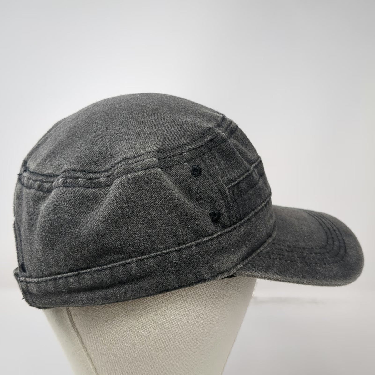 Army Cap Gray One Size Washed Cotton Slideback Buckle Sport Patch Cadet Hat