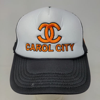 Otto Boy's Snapback Mesh Back Hat Black White Embroidered Carol City Drip