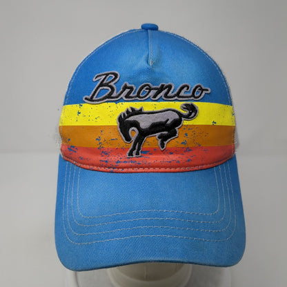 Ford Bronco Snapback Trucker Hat Blue One Size Adjustable Embroidered Mesh Back