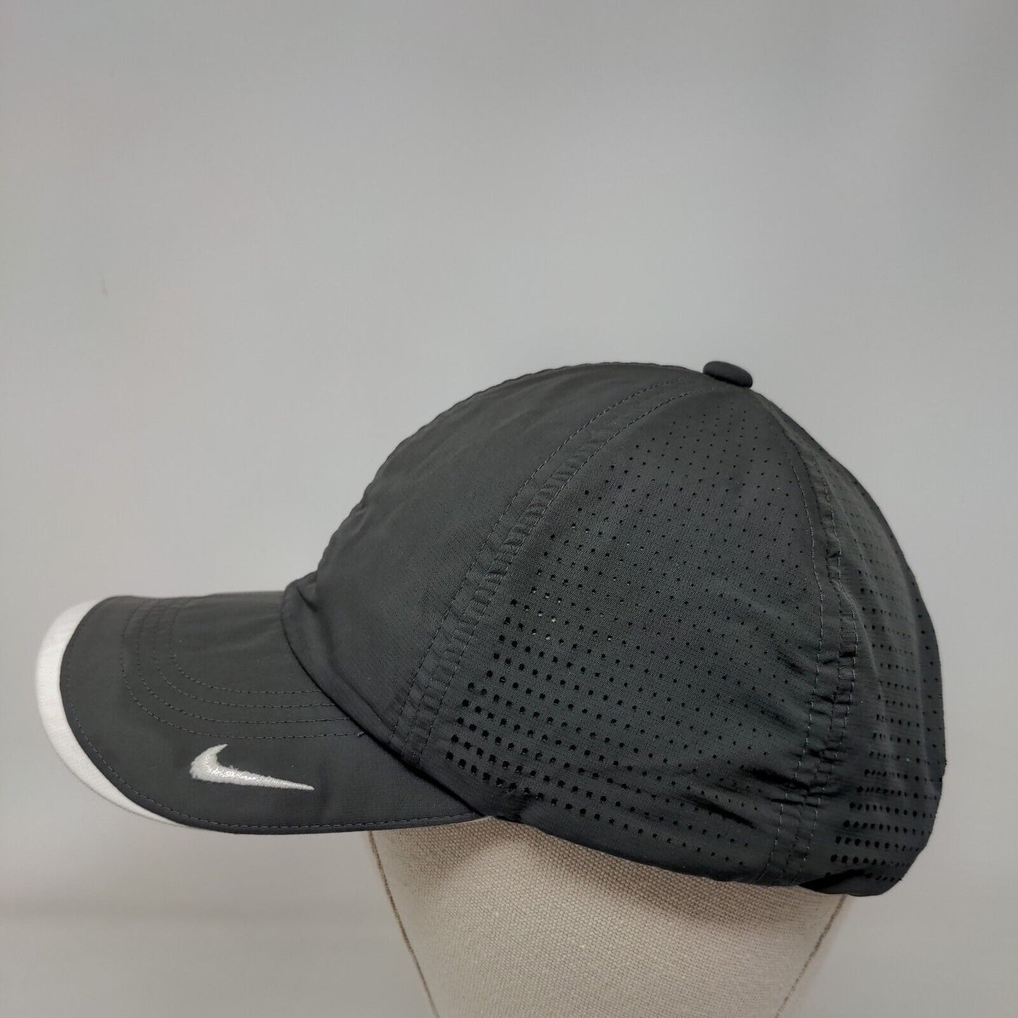 Nike 50 Strapback Hat Gray One Size Adjustable Breathable Embroidered Logo