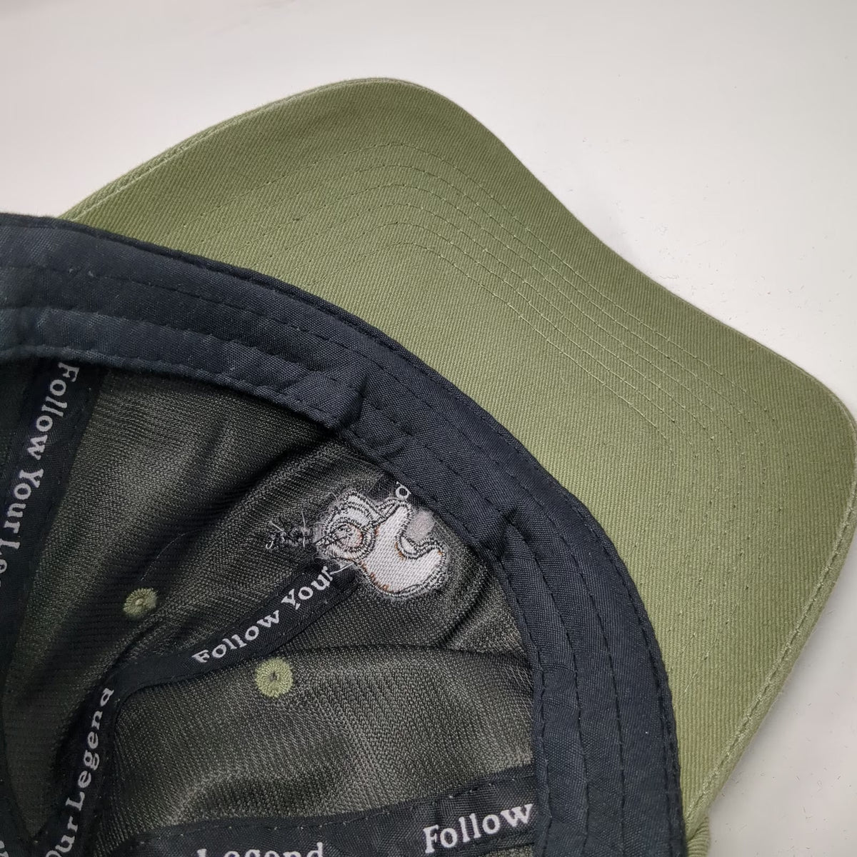 Follow Legend Baseball Cap Green OSFM Embroidered Sleeping Sloth Hat Slideback