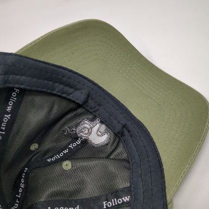 Follow Legend Baseball Cap Green OSFM Embroidered Sleeping Sloth Hat Slideback