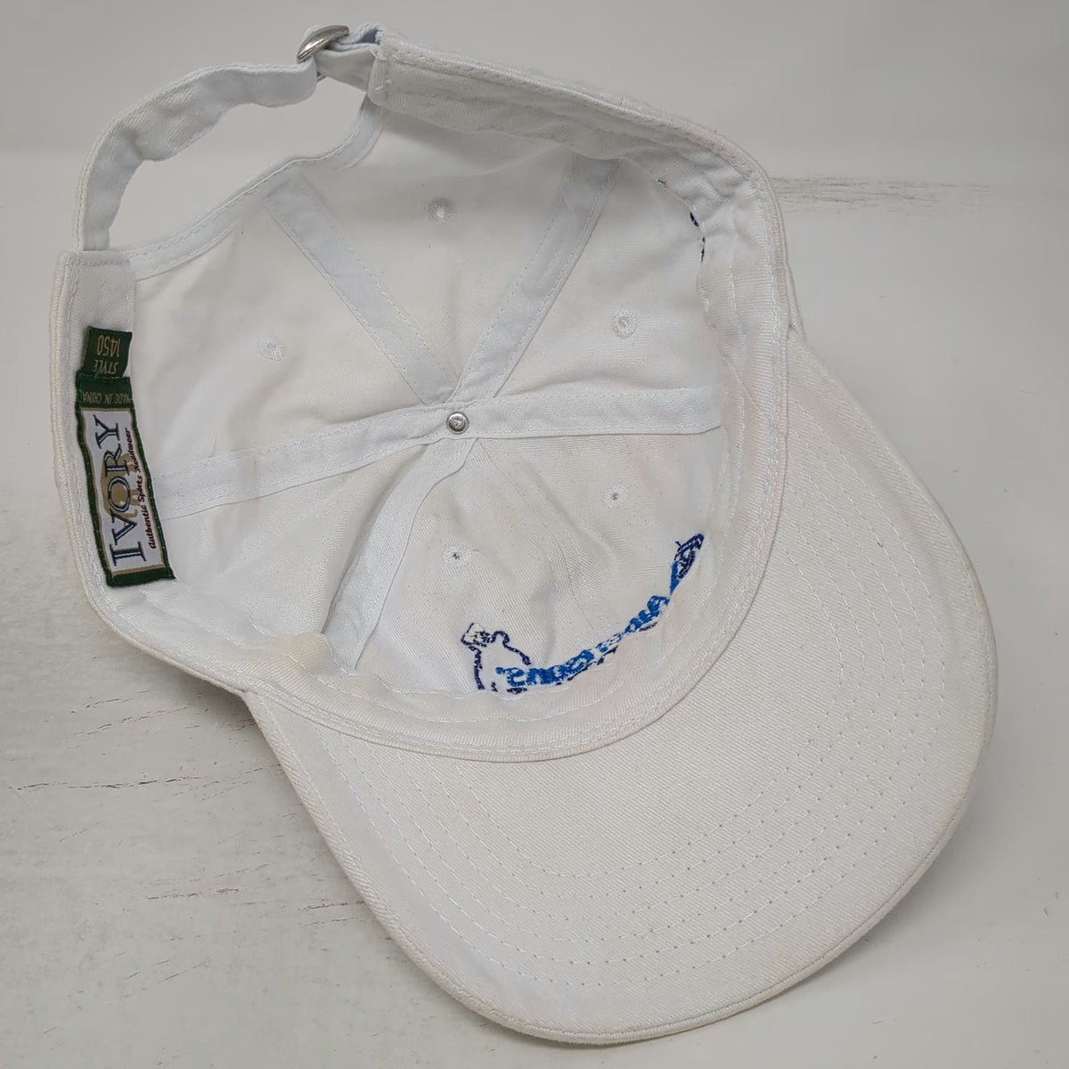Ivory Baseball Cap White One Size Albertsons Boise Open 25th Anniversary Hat