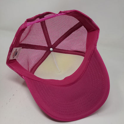 Nissun Womens Snapback Mesh Back Hat White Pink Graphic Kinda Hungry Kinda Tired