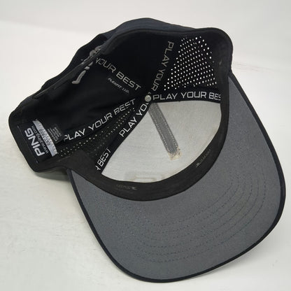 PING Trucker Hat Black One Size Snapback Golf Flexfit 110 Perforated 5-Panel