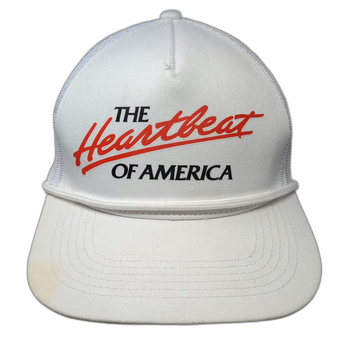 THE CLASSICS Trucker Hat White One Size Heartbeat of America Mesh Rope Snapback