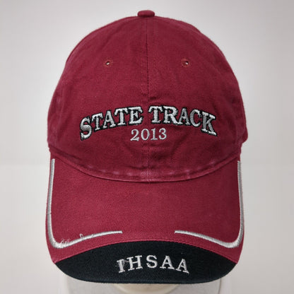State Track 2013 IHSAA Slideback Hat Red One Size Adjustable Embroidered Cotton