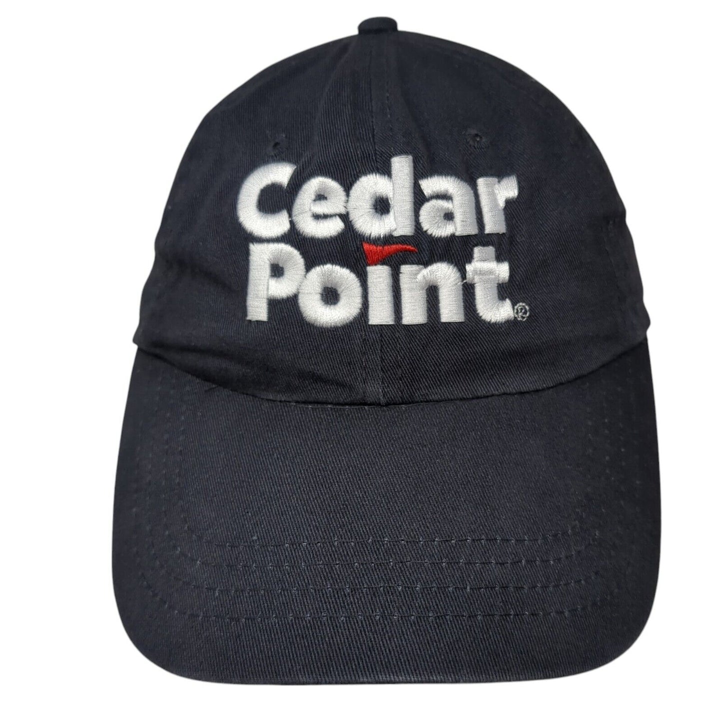 Cedar Point Strapback Baseball Cap Blue OS Adjustable Embroidered Cap America