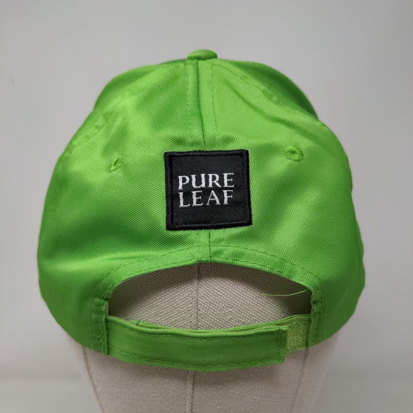 Pure Leaf Strapback Hat Green One Size Embroidered Adjustable 6 Panel