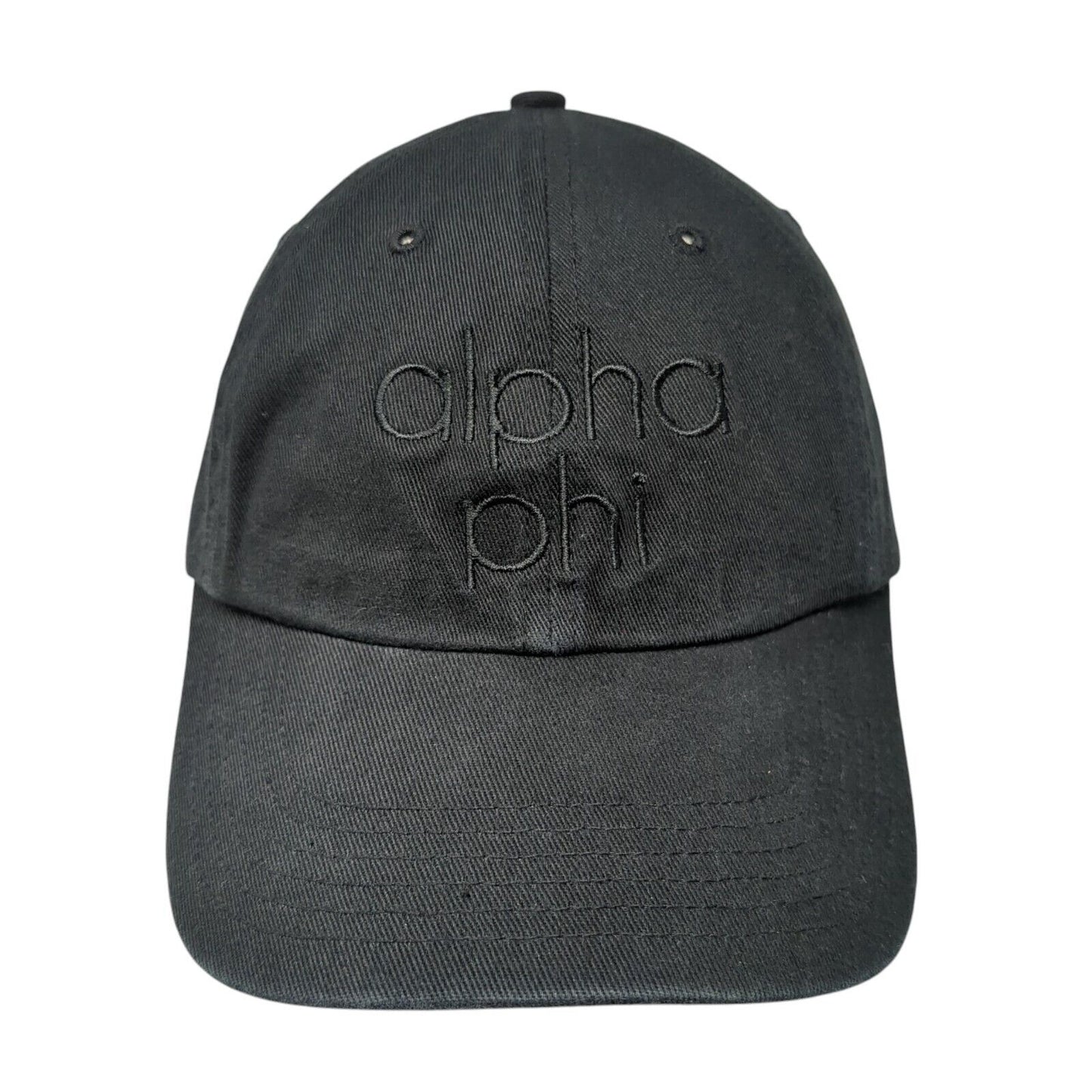 Alpha Phi Slideback Hat Black One Size Adjustable Embroidered R55 Richardson