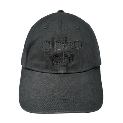Alpha Phi Slideback Hat Black One Size Adjustable Embroidered R55 Richardson