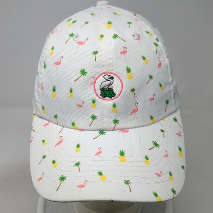 Imperial Baseball Cap White One Size Pelican Flamingo Pineapple Tropical Hat