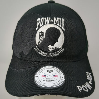Rapid Dominance Baseball Cap Black One Size POW MIA Strapback Distressed Hat
