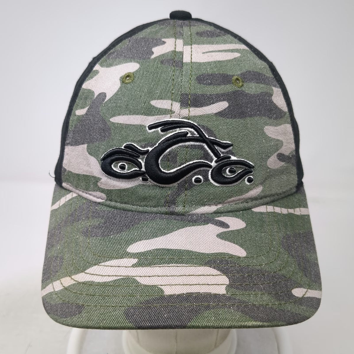 Bio-Domes Orange County Choppers Baseball Cap Green Black Camo One Size Hat Flex