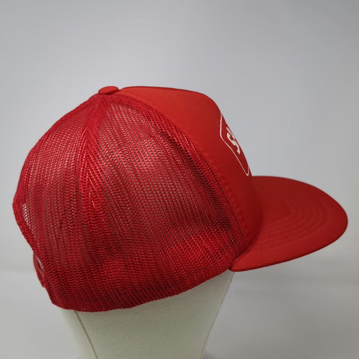 Yupoong Safeway Red One Size Trucker Hat Mesh Snapback Polyester Foam Front