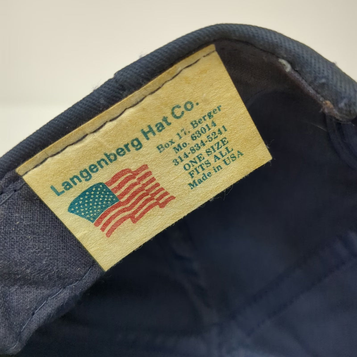 Langenberg Hat Co 5 Panel Blue One Size USN Farragut Idaho Snapback Anchor USA