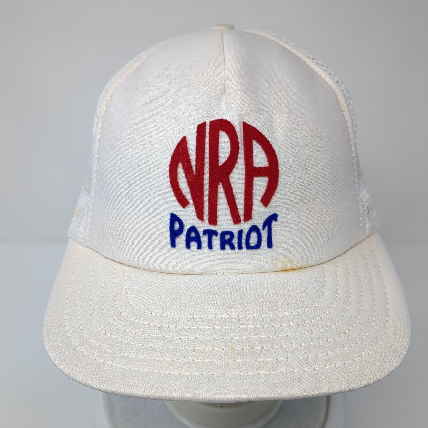 NRA Patriot Snapback Trucker Hat Cream One Size Adjustable Embroidered 6 Panel
