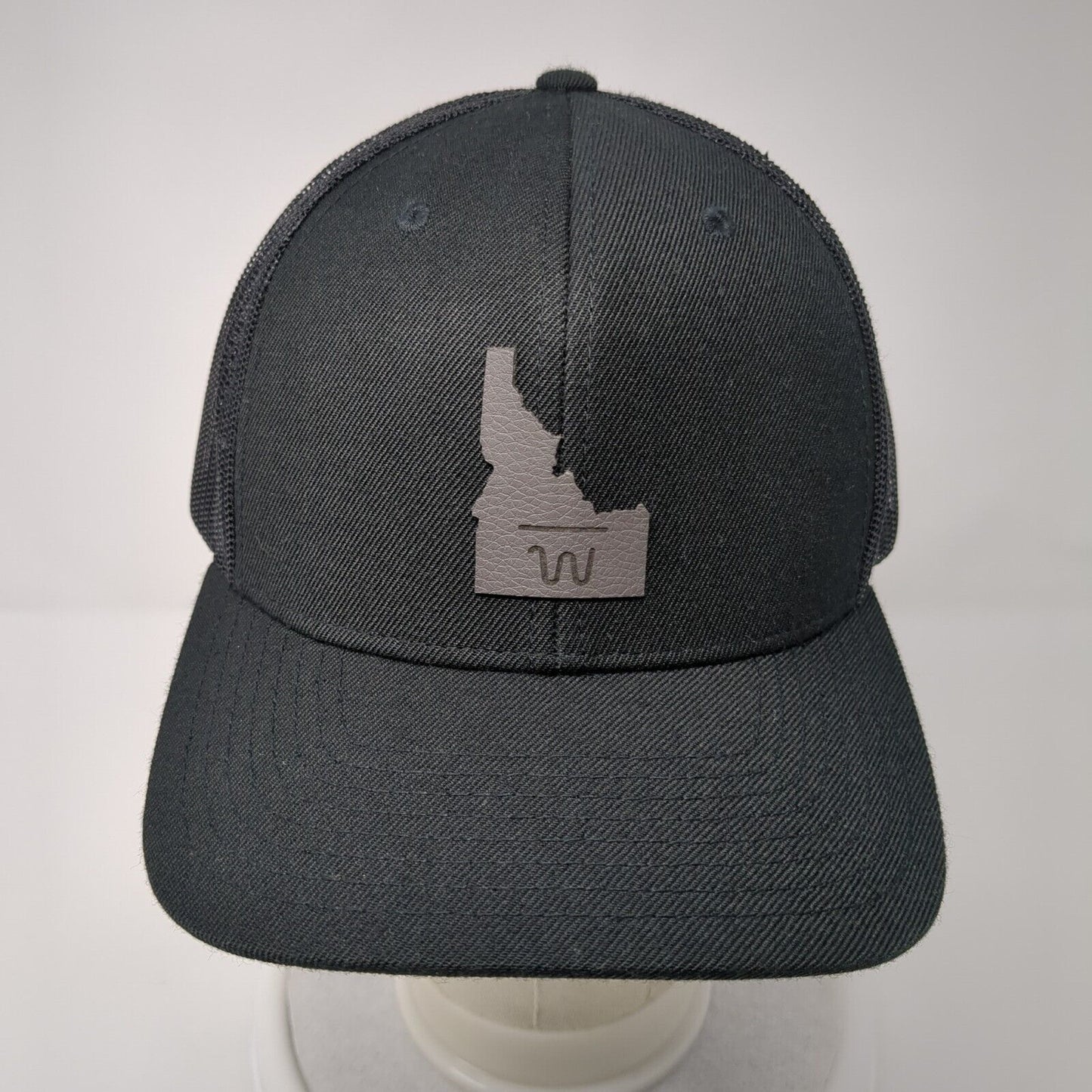 Idaho Snapback Trucker Hat Black OS Adjustable Mesh Back 6 Panel Richardson