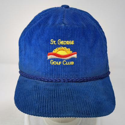 Imperial 5 Panel Blue One Size Corduroy St George Golf Club Rope Strapback Hat