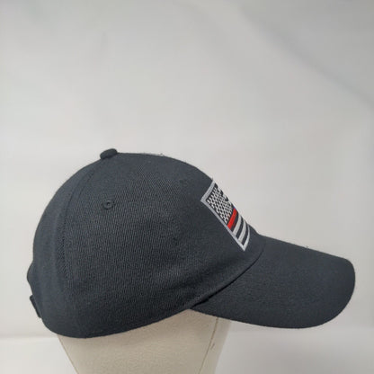 American Flag Strapback Hat Black One Size Adjustable Embroidered Patriotic