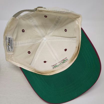 Cali Fame Baseball Cap White Red OS Rancho Park Los Angeles Golf Made in USA