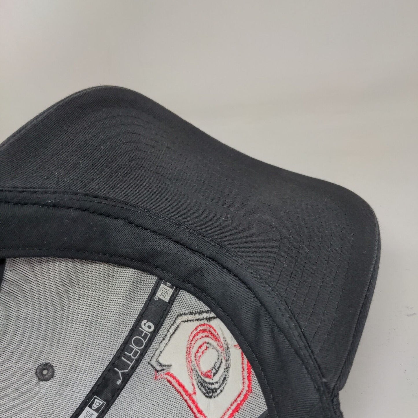New Era Snapback Trucker Hat Black OSFM Adjustable Embroidered 9Forty Cotton