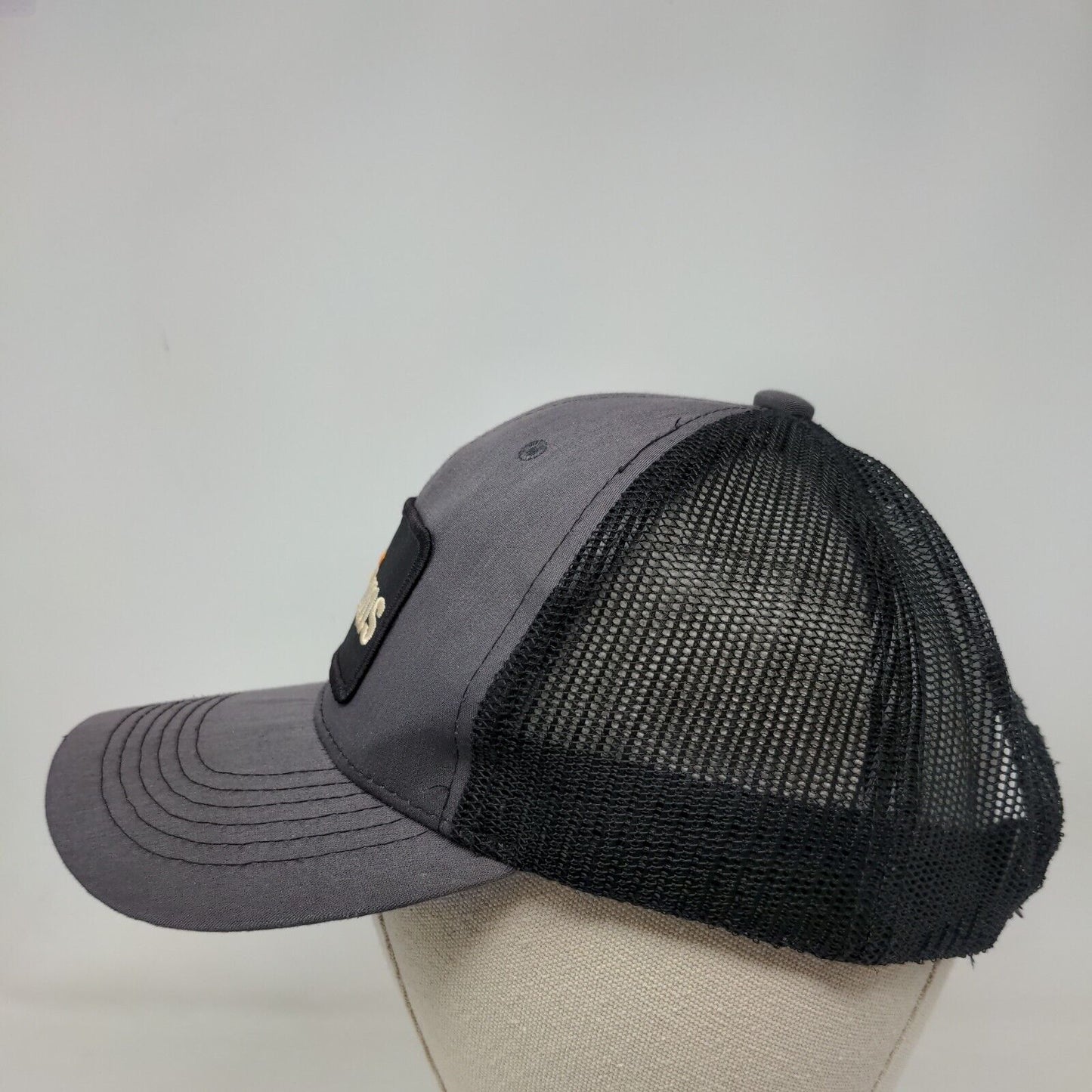 Sims Snapback Mesh Back Trucker Hat Gray One Size Embroidered Patch Colorblock