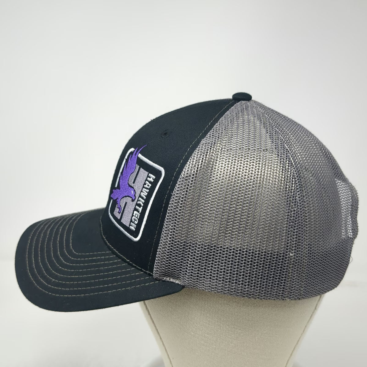 Richardson Trucker Hat Black One Size Hawktech Purple Eagle Mesh Snapback