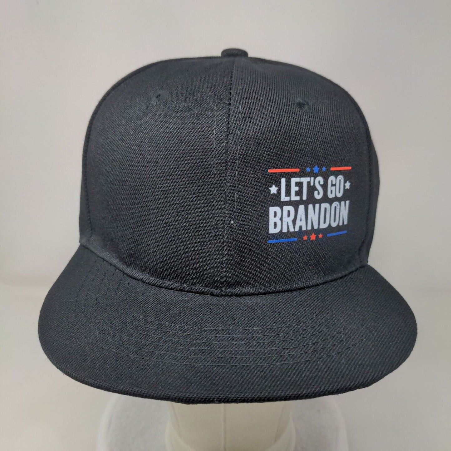 Let's Go Brandon Snapback Hat Black One Size Adjustable Patriotic Vented Holes