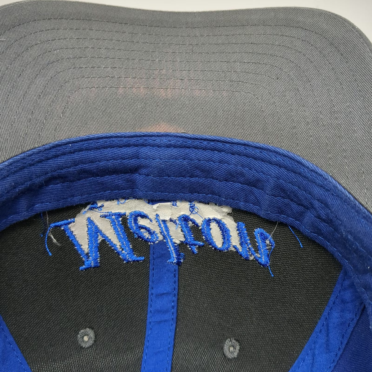 Richardson Snapback Hat Gray Blue One Size Melton Truck Lines Embroidered