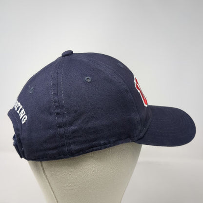 Blue Baseball Cap One Size USA Shooting Hat American Flag Red White Embroidered