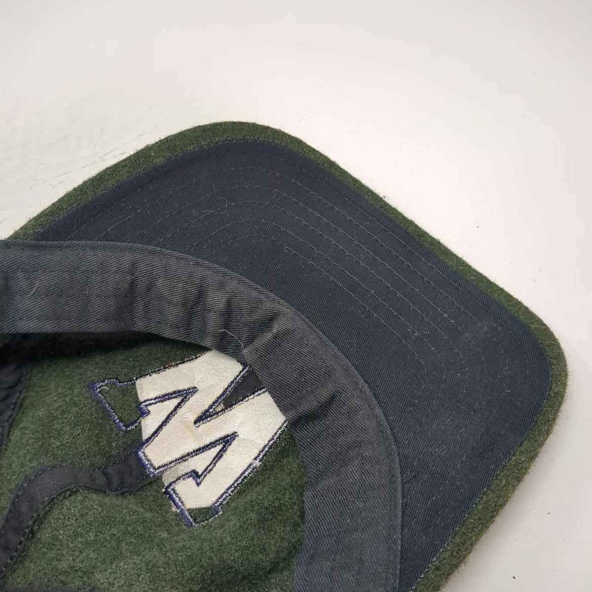 Woolrich Baseball Cap Green L Wool Felt W Logo Fitted Hat Outdoor Warm Winter