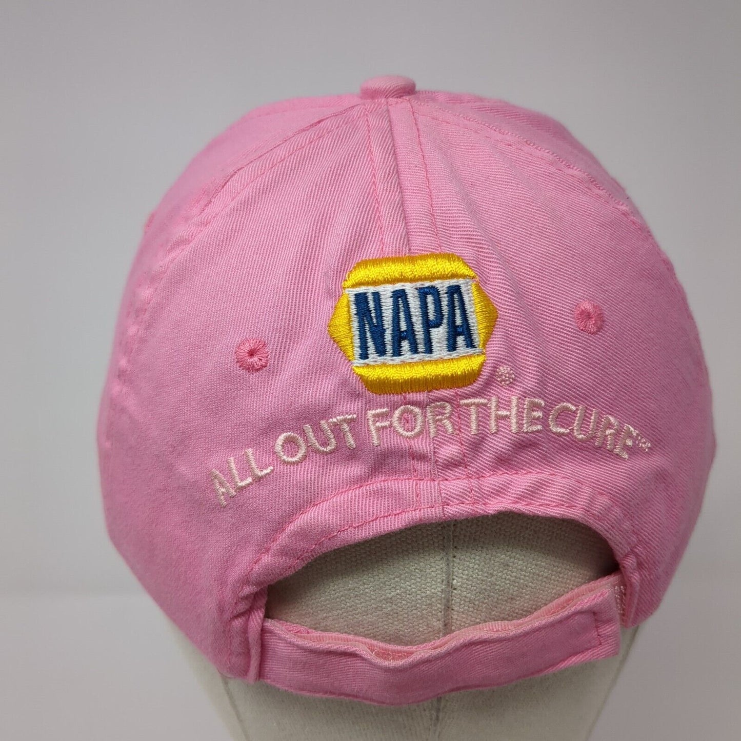 NAPA All Out For The Cure Strapback Hat Pink One Size Solid Adjustable
