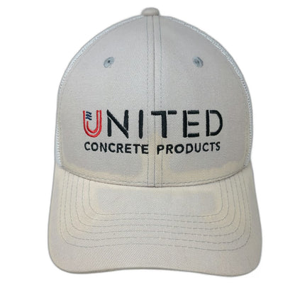 United Concrete Products Trucker Hat Beige One Size Mesh Snapback Structured