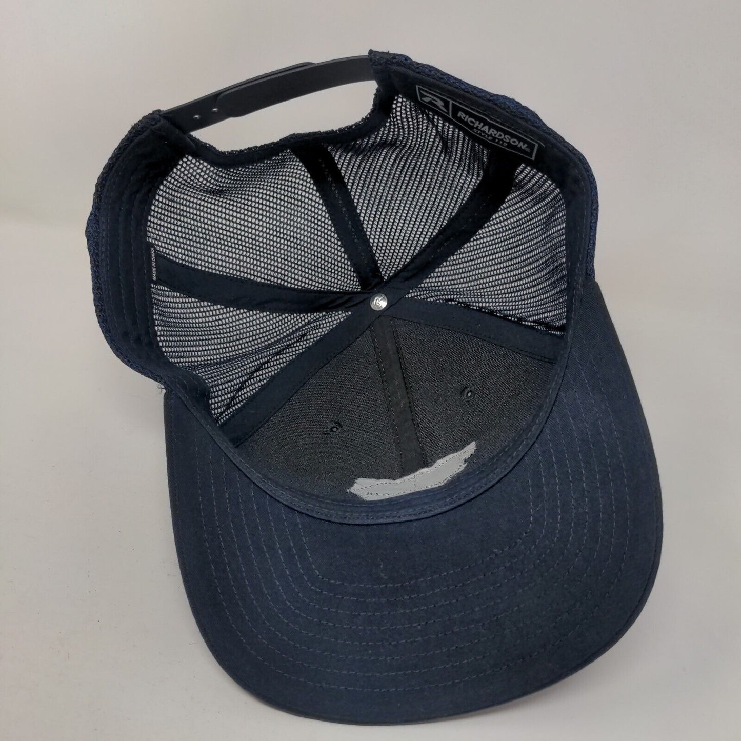 South Carolina Flag Leather Patch Snapback Trucker Hat Blue One Size Mesh Back