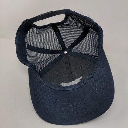 South Carolina Flag Leather Patch Snapback Trucker Hat Blue One Size Mesh Back