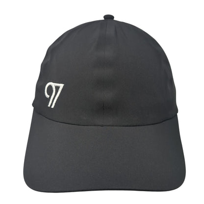 97 Strapback Baseball Cap Black One Size Adjustable Embroidered AS Colour