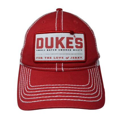 Duke's Small Batch Smoked Meats Trucker Hat Red One Size Mesh Back