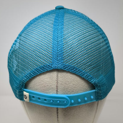 Roxy Trucker Hat Blue XL Gold Logo Mesh Snapback Adjustable Surf Skate Beach