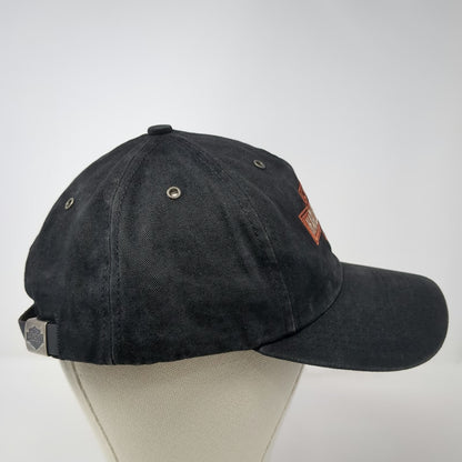 Harley-Davidson Baseball Cap Black One Size Strapback Leather Made In USA Hat