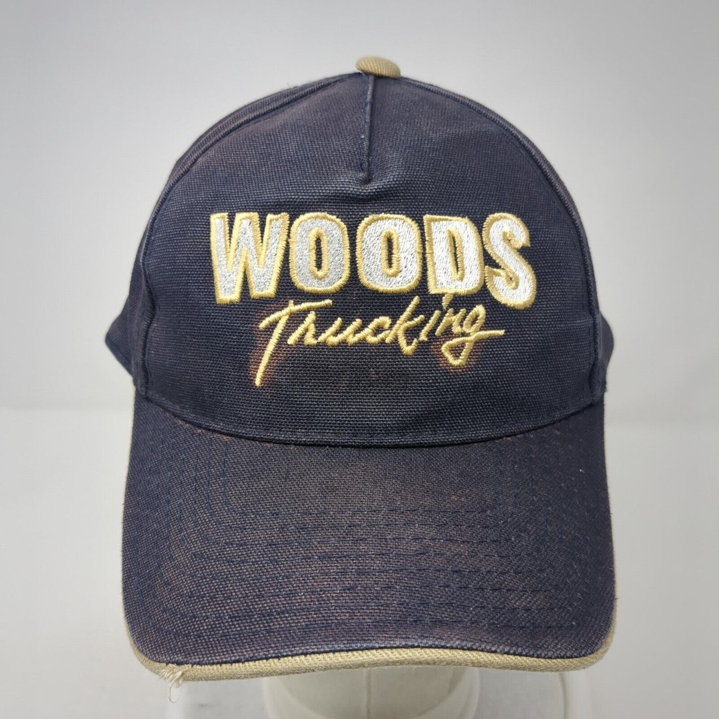 Woods Trucking Strapback Hat Blue One Size Adjustable Embroidered Cobra