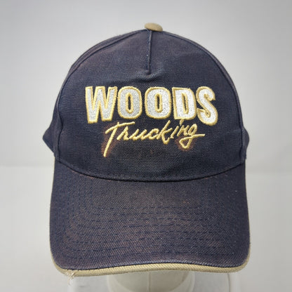 Woods Trucking Strapback Hat Blue One Size Adjustable Embroidered Cobra