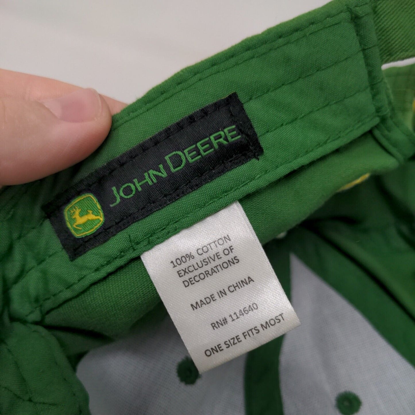 John Deere Nothing Runs Like A Deere Slideback Hat Green OSFM 6 Panel
